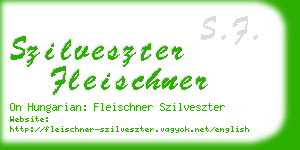 szilveszter fleischner business card